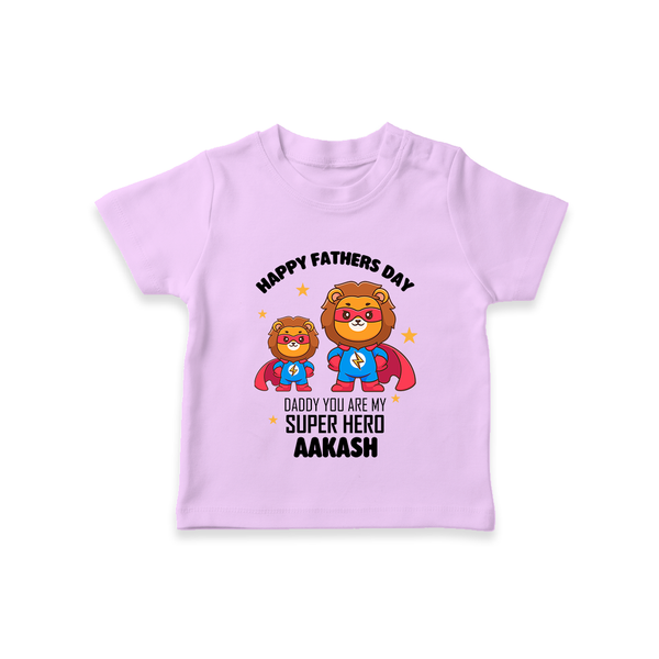 Best Dad Ever T-Shirt | Baby Outfit for Happy First Father's Day Gift - LILAC - 0-5 Months Old (Chest 17")