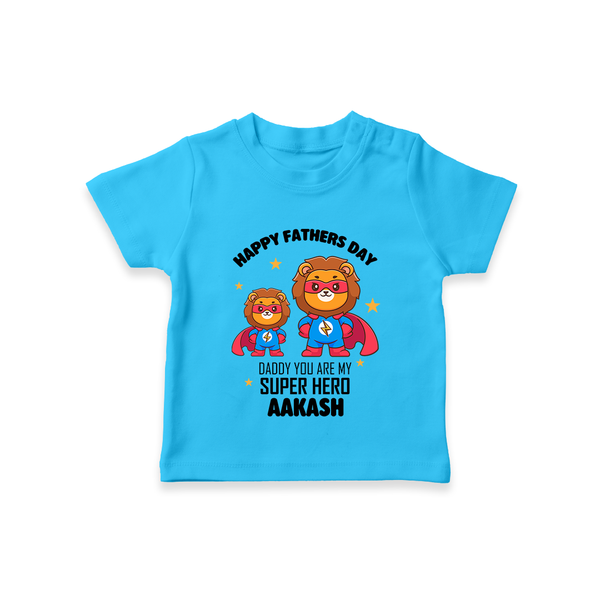 Best Dad Ever T-Shirt | Baby Outfit for Happy First Father's Day Gift - SKY BLUE - 0-5 Months Old (Chest 17")