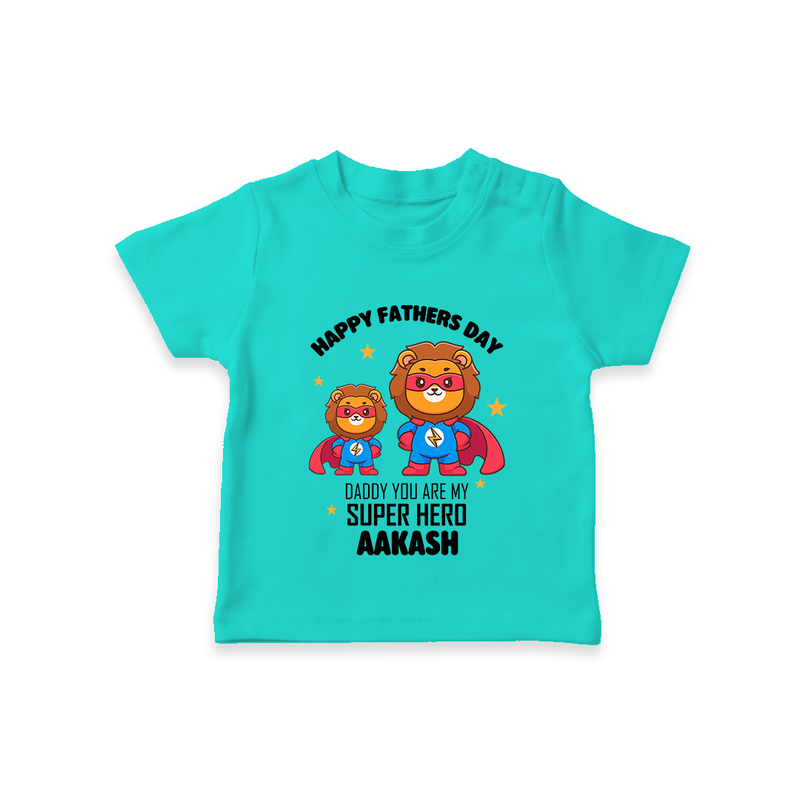Best Dad Ever T-Shirt | Baby Outfit for Happy First Father's Day Gift - TEAL - 0-5 Months Old (Chest 17")