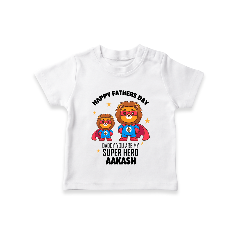 Best Dad Ever T-Shirt | Baby Outfit for Happy First Father's Day Gift - WHITE - 0-5 Months Old (Chest 17")