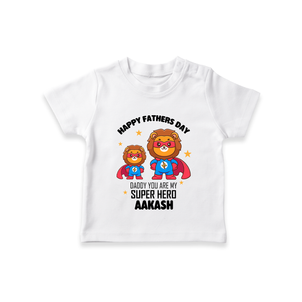 Best Dad Ever T-Shirt | Baby Outfit for Happy First Father's Day Gift - WHITE - 0-5 Months Old (Chest 17")