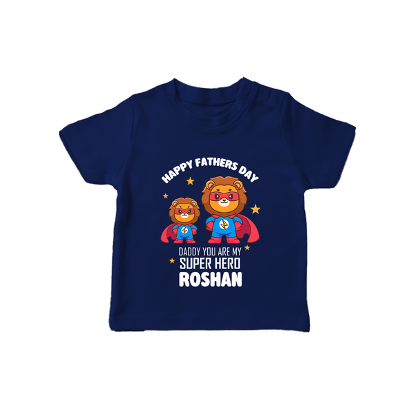 Best Dad Ever T-Shirt | Baby Outfit for Happy First Father's Day Gift - NAVY BLUE - 0-5 Months Old (Chest 17")