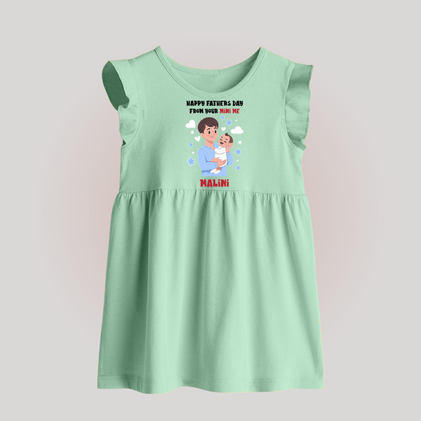Dad's Little Buddy Baby Frock | First Father's Day Baby Gift Soft Cotton Wear - MINT GREEN - 0 - 3 Months Old (Chest 17")