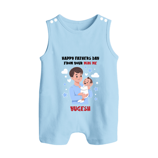Dad's Little Buddy Romper Suit/Sleeveless Romper | First Father's Day Baby Gift Soft Cotton Wear - BABY BLUE - 0 - 5 Months Old (Chest 18")
