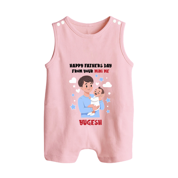 Dad's Little Buddy Romper Suit/Sleeveless Romper | First Father's Day Baby Gift Soft Cotton Wear - BABY PINK - 0 - 5 Months Old (Chest 18")