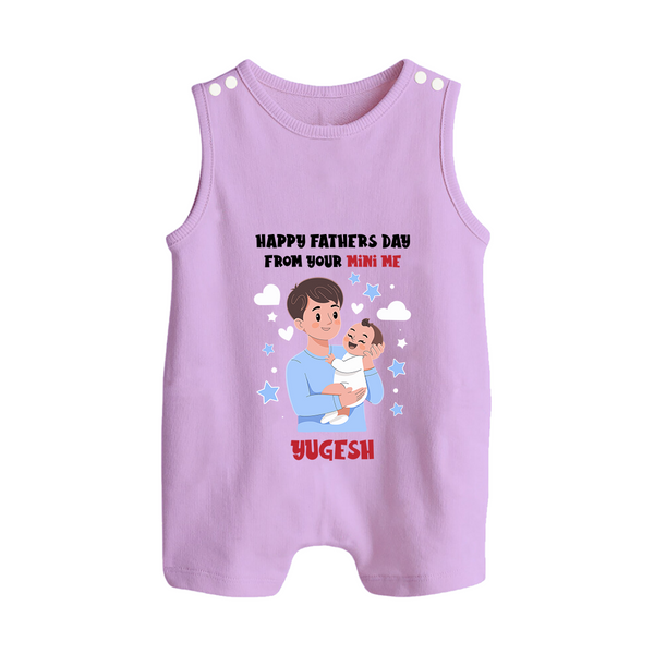Dad's Little Buddy Romper Suit/Sleeveless Romper | First Father's Day Baby Gift Soft Cotton Wear - LILAC - 0 - 5 Months Old (Chest 18")