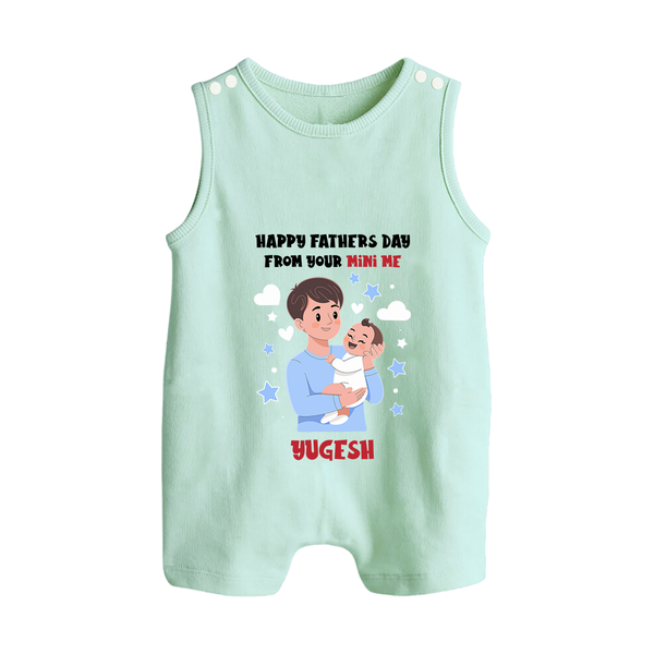 Dad's Little Buddy Romper Suit/Sleeveless Romper | First Father's Day Baby Gift Soft Cotton Wear - MINT GREEN - 0 - 5 Months Old (Chest 18")