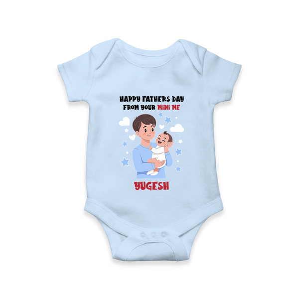 Dad's Little Buddy Bodysuit/Onesie | First Father's Day Baby Gift Soft Cotton Wear - BABY BLUE - New Born (Chest 14")