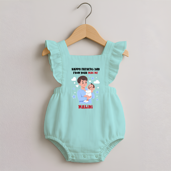 Dad's Little Buddy Romper Frock | First Father's Day Baby Gift Soft Cotton Wear - MINT GREEN - 0 - 3 Months Old (Chest 19")
