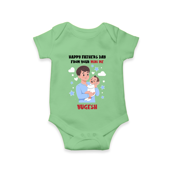 Dad's Little Buddy Bodysuit/Onesie | First Father's Day Baby Gift Soft Cotton Wear - GREEN - New Born (Chest 14")