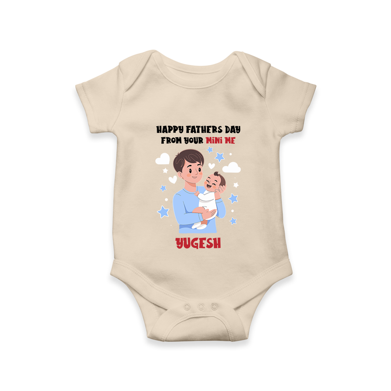 Dad's Little Buddy Bodysuit/Onesie | First Father's Day Baby Gift Soft Cotton Wear - IVORY - New Born (Chest 14")