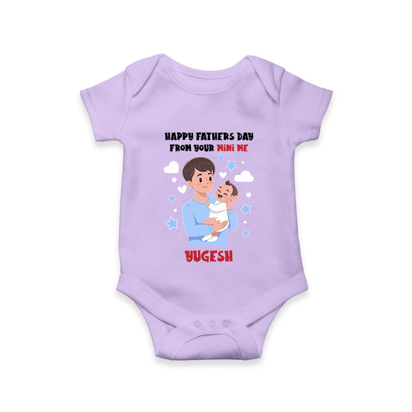 Dad's Little Buddy Bodysuit/Onesie | First Father's Day Baby Gift Soft Cotton Wear - LILAC - New Born (Chest 14")