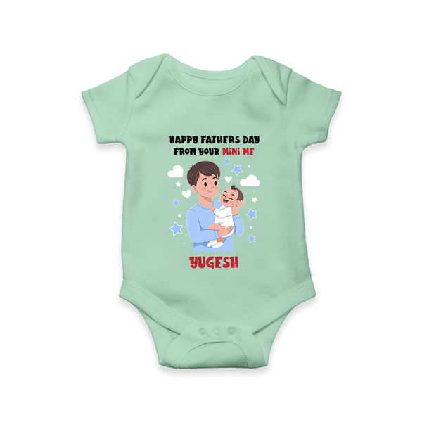 Dad's Little Buddy Bodysuit/Onesie | First Father's Day Baby Gift Soft Cotton Wear - MINT GREEN - New Born (Chest 14")