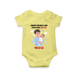 Dad's Little Buddy Bodysuit/Onesie | First Father's Day Baby Gift Soft Cotton Wear - PASTEL YELLOW - New Born (Chest 14")