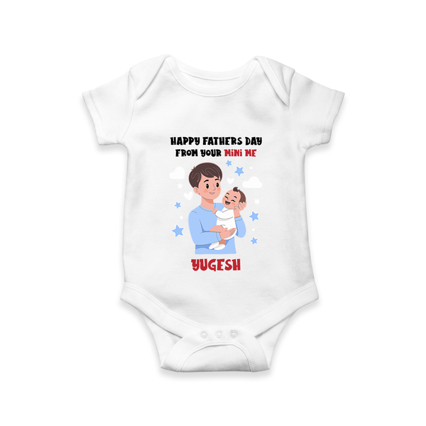 Dad's Little Buddy Bodysuit/Onesie | First Father's Day Baby Gift Soft Cotton Wear - WHITE - New Born (Chest 14")