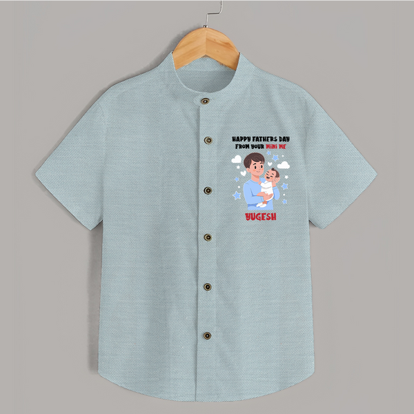 Dad's Little Buddy Shirt | First Father's Day Baby Gift Soft Cotton Wear - ARCTIC BLUE - 0 - 6 Months Old (Chest 23")