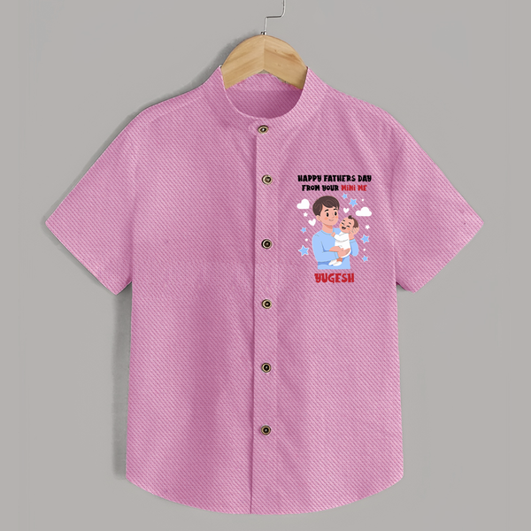 Dad's Little Buddy Shirt | First Father's Day Baby Gift Soft Cotton Wear - BABY PINK - 0 - 6 Months Old (Chest 23")