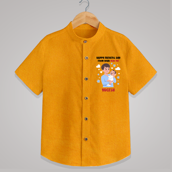 Dad's Little Buddy Shirt | First Father's Day Baby Gift Soft Cotton Wear - CHROME YELLOW - 0 - 6 Months Old (Chest 23")