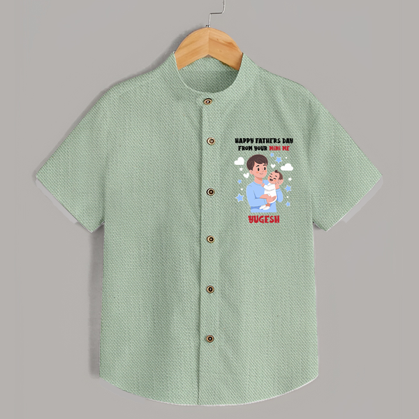 Dad's Little Buddy Shirt | First Father's Day Baby Gift Soft Cotton Wear - MINT GREEN - 0 - 6 Months Old (Chest 23")