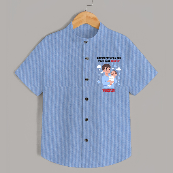 Dad's Little Buddy Shirt | First Father's Day Baby Gift Soft Cotton Wear - SKY BLUE - 0 - 6 Months Old (Chest 23")
