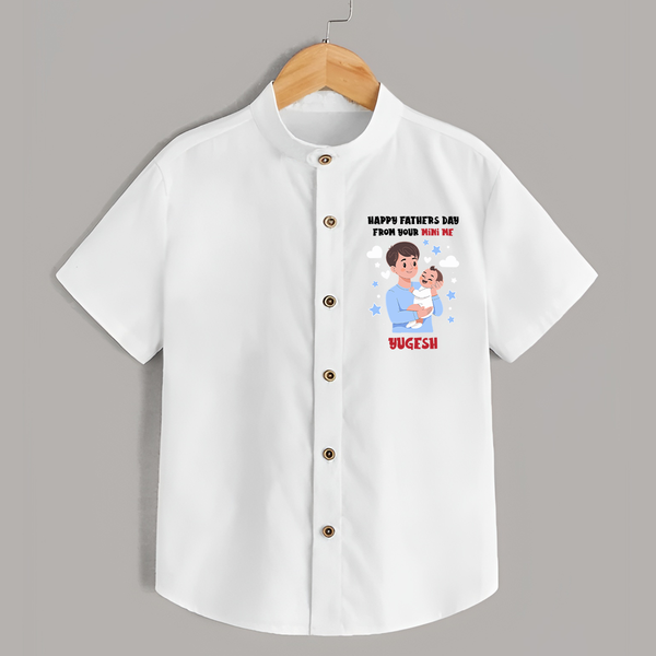 Dad's Little Buddy Shirt | First Father's Day Baby Gift Soft Cotton Wear - WHITE - 0 - 6 Months Old (Chest 23")