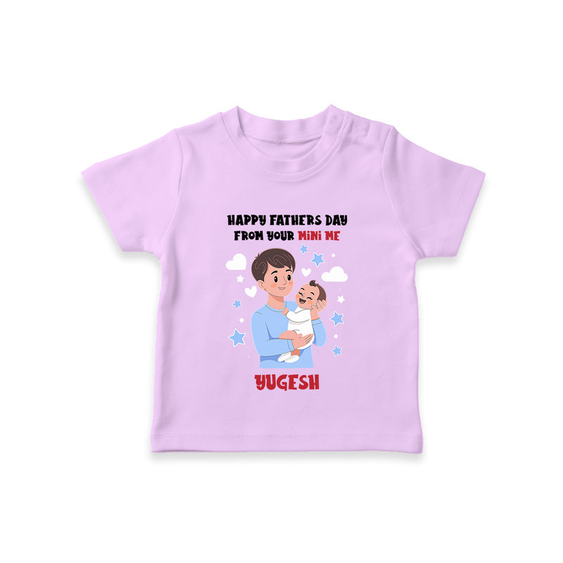 Dad's Little Buddy T-Shirt | First Father's Day Baby Gift Soft Cotton Wear - LILAC - 0-5 Months Old (Chest 17")