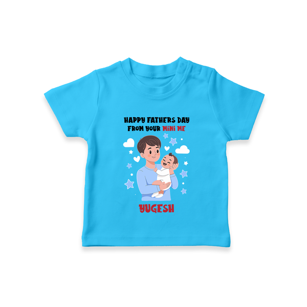 Dad's Little Buddy T-Shirt | First Father's Day Baby Gift Soft Cotton Wear - SKY BLUE - 0-5 Months Old (Chest 17")