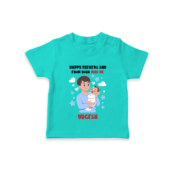 Dad's Little Buddy T-Shirt | First Father's Day Baby Gift Soft Cotton Wear - TEAL - 0-5 Months Old (Chest 17")