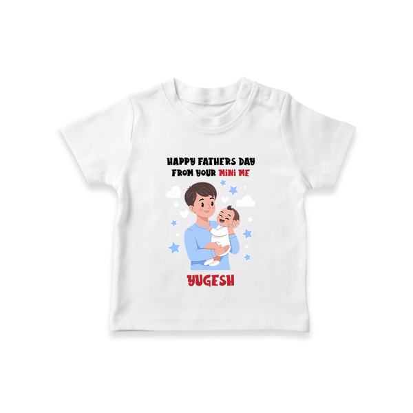 Dad's Little Buddy T-Shirt | First Father's Day Baby Gift Soft Cotton Wear - WHITE - 0-5 Months Old (Chest 17")