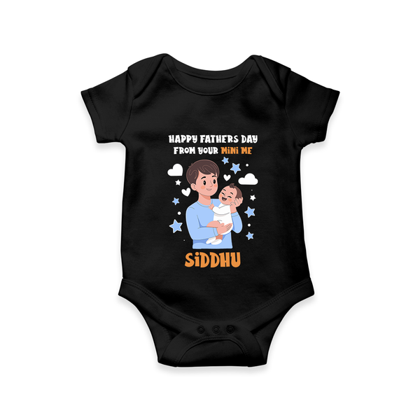 Dad's Little Buddy Bodysuit/Onesie | First Father's Day Baby Gift Soft Cotton Wear - BLACK - New Born (Chest 14")
