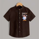 Dad's Little Buddy Shirt | First Father's Day Baby Gift Soft Cotton Wear - CHOCOLATE BROWN - 0 - 6 Months Old (Chest 23")