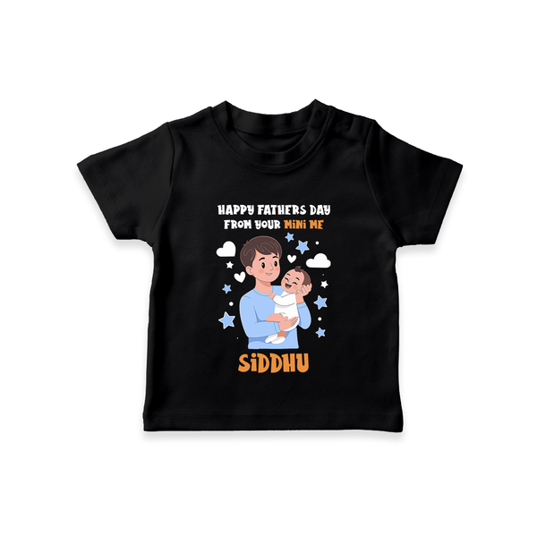 Dad's Little Buddy T-Shirt | First Father's Day Baby Gift Soft Cotton Wear - BLACK - 0-5 Months Old (Chest 17")