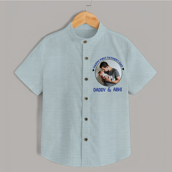 Funny First Father's Day Shirt | I Get My Looks from Dad Custom Set - ARCTIC BLUE - 0 - 6 Months Old (Chest 23")