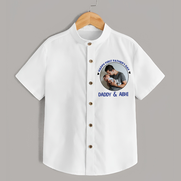 Funny First Father's Day Shirt | I Get My Looks from Dad Custom Set - WHITE - 0 - 6 Months Old (Chest 23")