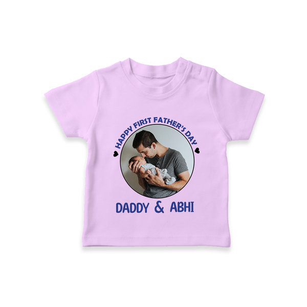 Funny First Father's Day T-Shirt | I Get My Looks from Dad Custom Set - LILAC - 0-5 Months Old (Chest 17")
