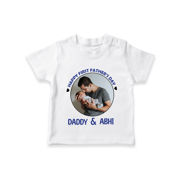 Funny First Father's Day T-Shirt | I Get My Looks from Dad Custom Set - WHITE - 0-5 Months Old (Chest 17")