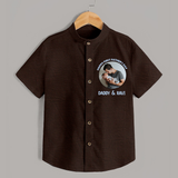 Funny First Father's Day Shirt | I Get My Looks from Dad Custom Set - CHOCOLATE BROWN - 0 - 6 Months Old (Chest 23")