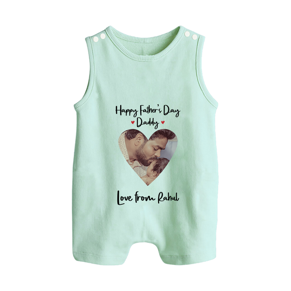 First Father's Day Romper Suit/Sleeveless Romper | Personalized Keepsake Baby Outfit - MINT GREEN - 0 - 5 Months Old (Chest 18")