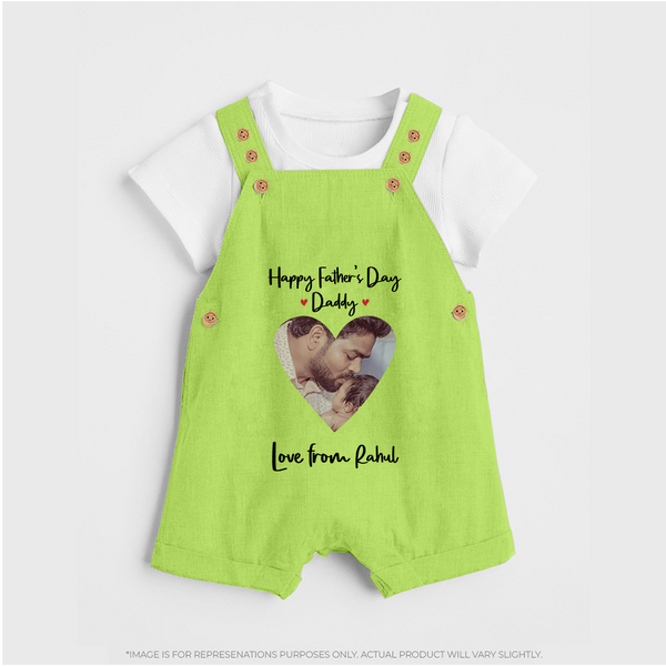 First Father's Day Dungaree Set | Personalized Keepsake Baby Outfit - GREEN - 0 - 5 Months Old (Chest 18")