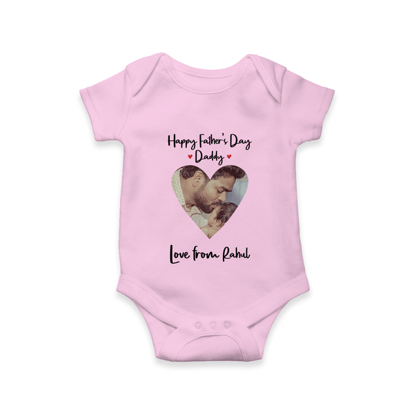 First Father's Day Romper/Onesie | Personalized Keepsake Baby Outfit - BABY PINK - New Born (Chest 14")