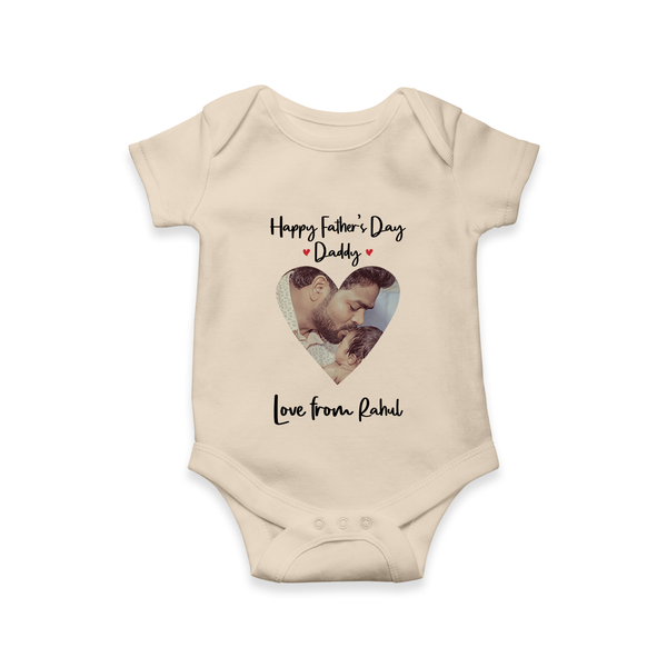 First Father's Day Romper/Onesie | Personalized Keepsake Baby Outfit - IVORY - New Born (Chest 14")