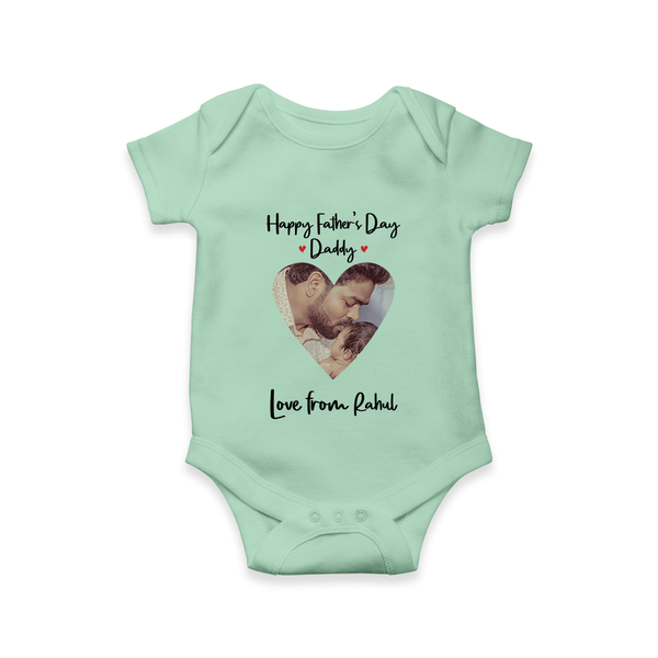 First Father's Day Romper/Onesie | Personalized Keepsake Baby Outfit - MINT GREEN - New Born (Chest 14")
