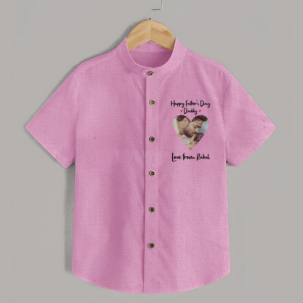 First Father's Day Shirt | Personalized Keepsake Baby Outfit - BABY PINK - 0 - 6 Months Old (Chest 23")