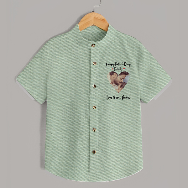 First Father's Day Shirt | Personalized Keepsake Baby Outfit - MINT GREEN - 0 - 6 Months Old (Chest 23")