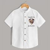 First Father's Day Shirt | Personalized Keepsake Baby Outfit - WHITE - 0 - 6 Months Old (Chest 23")