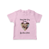 First Father's Day T-Shirt | Personalized Keepsake Baby Outfit - BABY PINK - 0-5 Months Old (Chest 17")