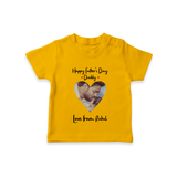 First Father's Day T-Shirt | Personalized Keepsake Baby Outfit - CHROME YELLOW - 0-5 Months Old (Chest 17")