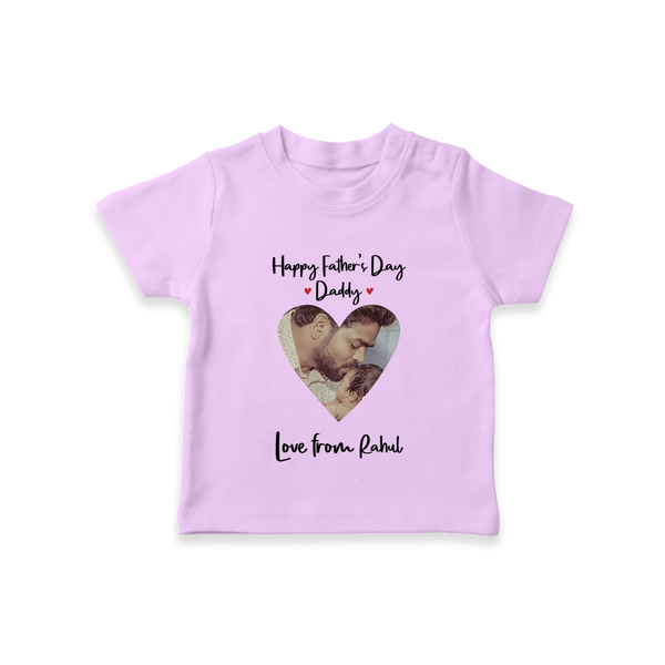 First Father's Day T-Shirt | Personalized Keepsake Baby Outfit - LILAC - 0-5 Months Old (Chest 17")
