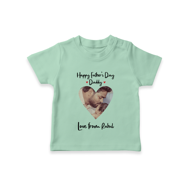 First Father's Day T-Shirt | Personalized Keepsake Baby Outfit - MINT GREEN - 0-5 Months Old (Chest 17")