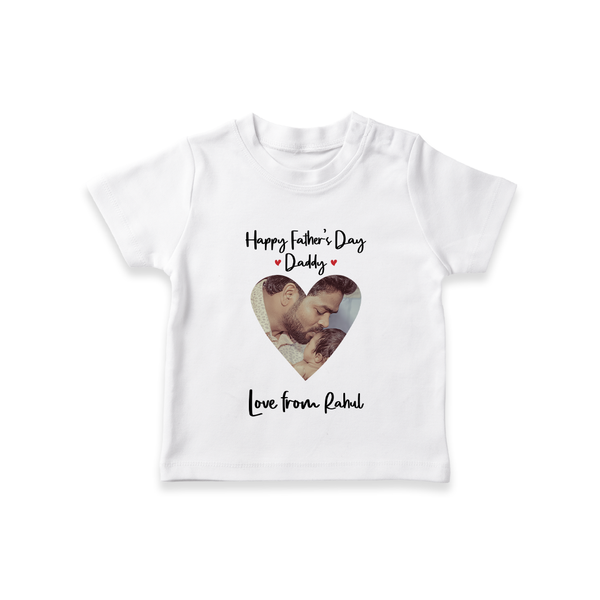 First Father's Day T-Shirt | Personalized Keepsake Baby Outfit - WHITE - 0-5 Months Old (Chest 17")